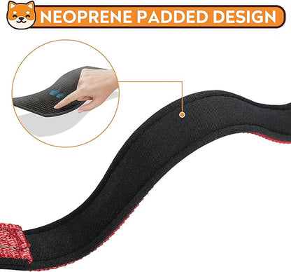 Reflective Dog Collar, Adjustable Soft Neoprene Padded Nylon Pet Collars with Buckle for Medium Dogs,M, Red