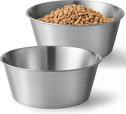 Heavy-Duty Stainless Steel Dog Bowl - Food Grade 304, Rustproof & BPA Free - Easy to Clean, Dishwasher Safe -Large (64oz, 8 Cups) Sizes for Dogs 80-110lbs