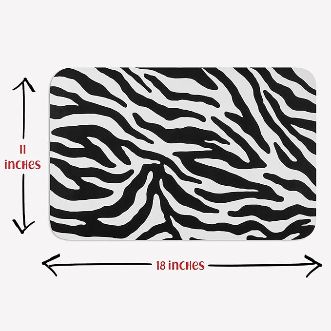 DogBuddy Dog Food Mat - Waterproof Dog Mat for Food and Water, Ultra Absorbent Bowl Placemat for Dogs, Nonslip Pet Feeding Mats, Machine Washable Dogs Mats for Floors (Small, Zebra)