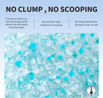 Cat Litter Crystals No Clumping Odor Control Kitty Litter Non-Clumping No scooping Low Dust, Low Tracking, Dehydrates Waste Cologne - 17.2 lbs (4 x 4.3 lb Packs)