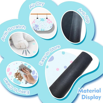Dog Feeding Mat 24''x16'', Absorbent Pet Food Mat, No Stains Quick Dry Pet Water Mat Protect Floor, Cat Dog Water Bowl Mat for Messy Drinkers, Non-Slip Rubber Base Pet Placemats for Food and Water