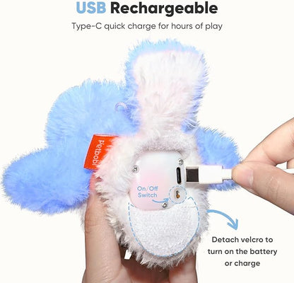 Petbobi Flappy Bird Cat Toy - Realistic Interactive Cat Toy with Sparrow Bird Chirp Tweet Flapping Wings (Non-Flying Design), Rechargeable Motion-Activated Catnip Toys for All Breeds Kittens, Blue