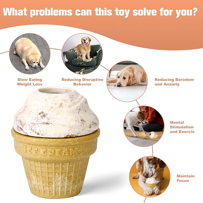 AIERSA Dog Frozen Toy No Need Molds, Treat Dispensing Interactive Dog Toys to Keep Them Busy, Cognitive Puzzle Licking Toys for Aggressive Chewers, Anti Boredom Enrichment Toy for Medium Large Dogs