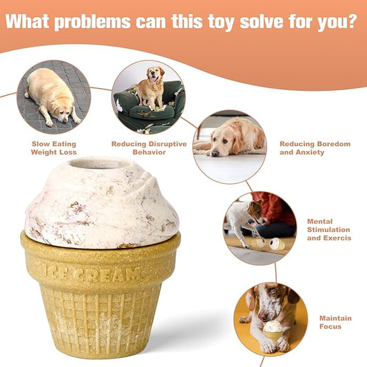 AIERSA Dog Frozen Toy No Need Molds, Treat Dispensing Interactive Dog Toys to Keep Them Busy, Cognitive Puzzle Licking Toys for Aggressive Chewers, Anti Boredom Enrichment Toy for Medium Large Dogs