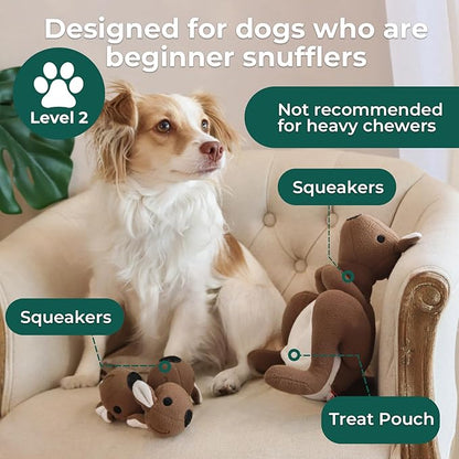 Interactive Dog Toys Plush Stuffed with Squeaky Treat Hide for Large Breeds, Small Dogs and Puppies Slow Feeder, Machine Washable, Enrichment Toys for Dogs to Keep Them Busy, Kangaroo