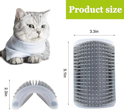 2 Pack Cat Self Groomer,Cat Self Grooming Corner Scratcher with Catnip,Massage Comb Brush for Long & Short Fur Cats Dogs