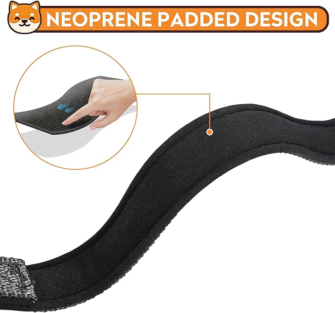 Reflective Dog Collar, Adjustable Soft Neoprene Padded Nylon Pet Collars with Buckle for Medium Dogs, Black,M