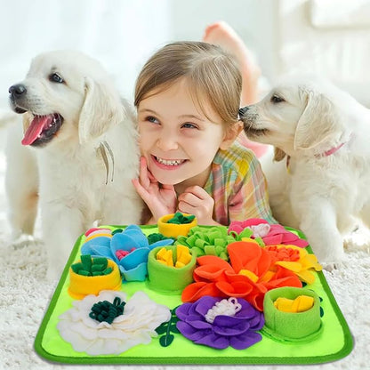 Snuffle Mat for Dogs, Sniff Mat Slow Feeding Mat for Small Pets Cats, Rabbits - Help Stress Relief and Training - Stimulate Your Pet's Foraging Skills! (Bright Green)