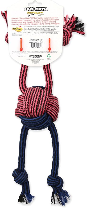Mammoth Pet Products 43725187: Extra Flossy Chew Monkey Fist Dog Toy, 18In
