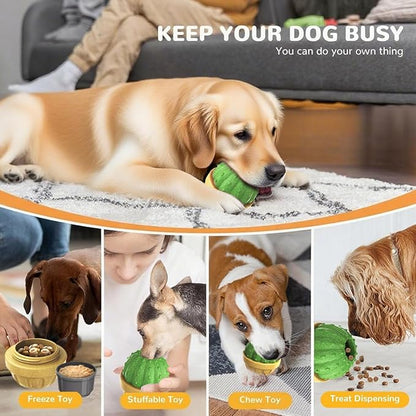Interactive Dog Toys to Keep Them Busy, Frozen Treat Dog Enrichment Ball Toy for Aggressive Chewers, Puzzle Feeder Toy, Easy-to-Clean, Low-Mess Design for Medium & Large Dogs