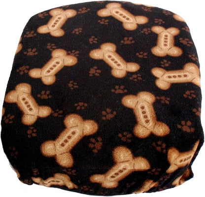 FidoRido Dog Car Seat Cover Machine Washable Replacement Fleece Cover, Comfortable & Durable, for Cars & SUVs, Seat Protector for Dogs, Vacation and Travel Essential, Black with Tan Bones