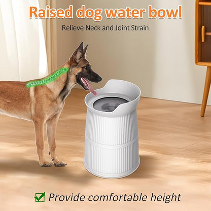 Elevated Dog Bowls Large Sized,15.4in High Raised Stand,4.4L No Spill Dog Water Bowl,Stainless Steel Bowl,Adjustable,Non-tip,Non-Slip, Water Dispenser for Large Medium Pets