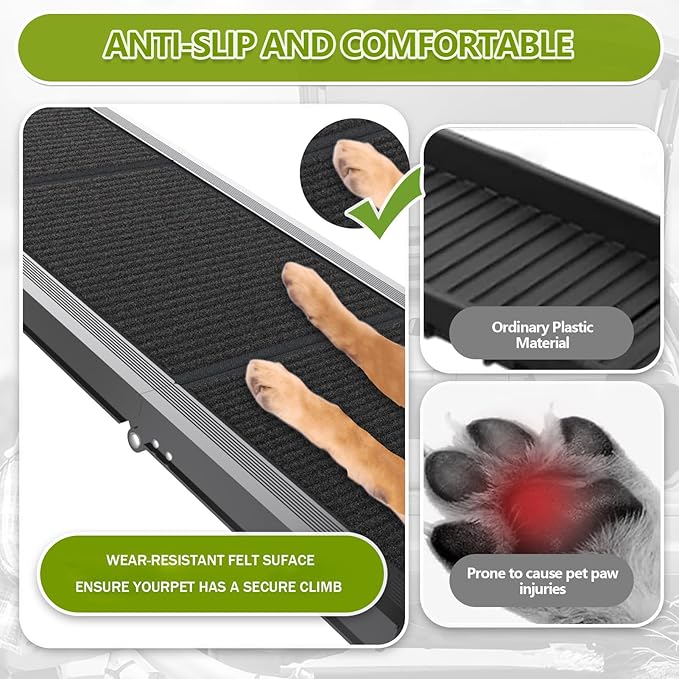 Dog Ramp for Cars SUV Truck-17.3x71in Heavy Duty Foldable Wide Outdoor Pet Stairs with Non-Slip Surface Portable Folding Design for Large Dogs Up to 250lbs (63" L x 17.3" W)