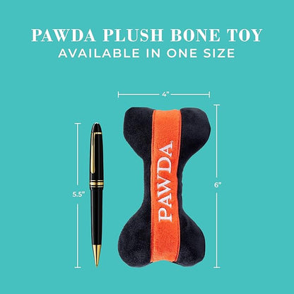 Haute Diggity Dog Pawda Bone, Plush Designer Dog Toys with Interactive Squeaker, Stimulating Pet Enrichment, Machine-Washable & Safe Materials for All Breeds, One Size