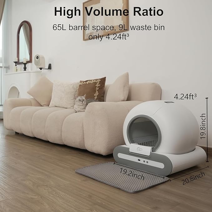 DOEL Cat Litter Box Automatic Cleaning, Automatic Litter Box with Large Capacity, App Control, Safety Protection, Leak Prevention
