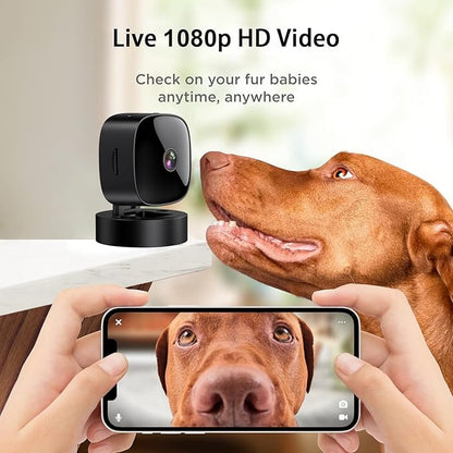 Mini Camera Wireless 1080P HD Indoor Camera for Indoor Security with App Control, Motion Detection, Night Vision, Wireless WiFi Rechargeable Pet Camera for Home/Office
