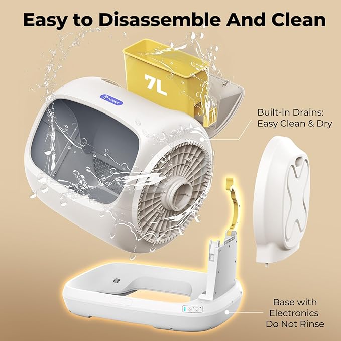 Robotail Self Cleaning Cat Litter Box,106L XXXL Extra-Large Space Automatic Cat Litter Box for Large Cats, Open Top Automatic Cat Box Self Cleaning with APP, Safety Sensor, Anti-Pinch Patent
