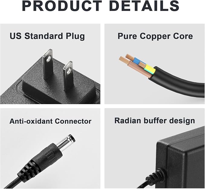 15V 1A Litter Robot 3 Power Cord Power Supply Plug 5.5mm x 2.1mm 15v Power Supply for Litter Robot 3 Cat Open air self Cleaning Box