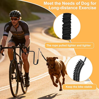 Dog Bike Leash, Hands Free Dogs Bike Attachment, Bike Riding Dog Hands Leash for Exerciser Training, Jogging, Cycling and Outdoor, Reflective Design & Shock Absorbing Elastic Rope
