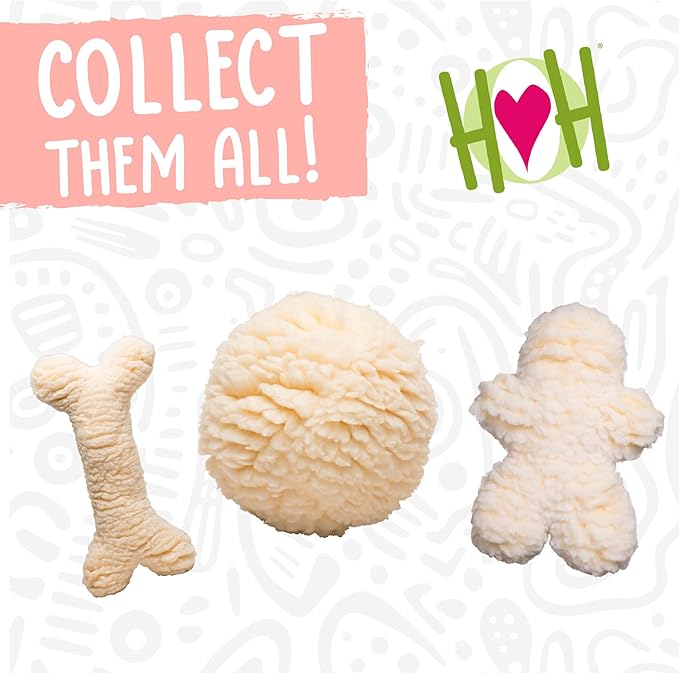 HuggleHounds Plush Dog Toy - Fuzzy Dog Toy, Plush, Soft Fleece, Interactive, Durable, For Small and Large Breeds, Puppy Toy - HuggleFleece Beige Man, Small