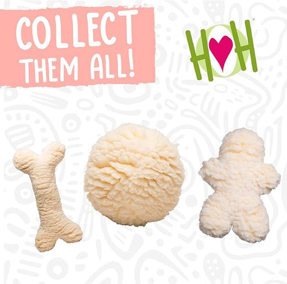 HuggleHounds Plush Dog Toy - Fuzzy Dog Toy, Plush, Soft Fleece, Interactive, Durable, For Small and Large Breeds, Puppy Toy - HuggleFleece Beige Man, Small