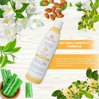 Dog Shampoo and Conditioner - Aromatic Tearless Shampoo for Cleansing, Grooming, and Conditioning - Moisturizing Shampoo for Dogs and Puppies - Honeysuckle Jasmine 13.5 oz - Image 5