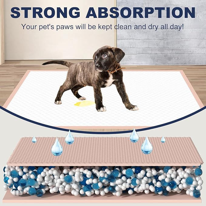 Puppy Pads Extra Large 30"×36" - 25 Count, XL Pee Pads for Dogs, Unscented Pink Dog Pads, Super Absorbent & Leak-Proof Potty Pads for Doggies