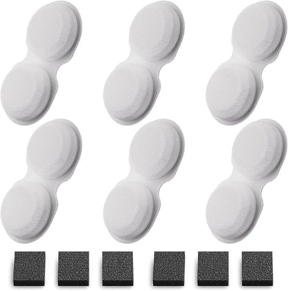 Cat Water Fountain Filters: 12 Cat Fountain Filters Replacement for H6 - Pet Water Fountain Filters - 3 Months Usage Kit of Indoor Pet Fountain Filter - 6 Carbon Filters + 6 Sponges Filters