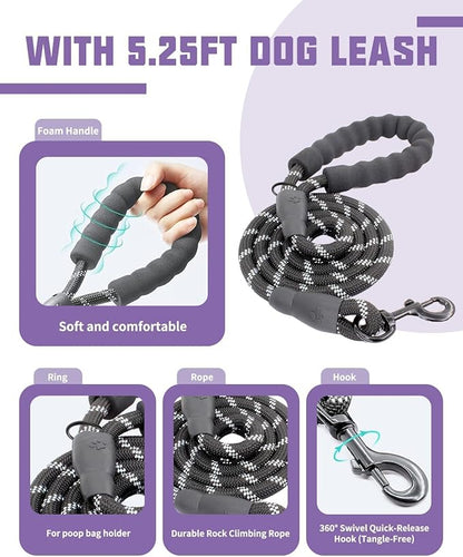 AUROTH Dog Harness and Leash Set, Soft Padded Service Dog Vest with 5.25FT Dog Leash, No Choke, Easy On Pet Vest, Adjustable Reflective No Pull Dog Harness Small Sized Dog, Easy Walking and Training