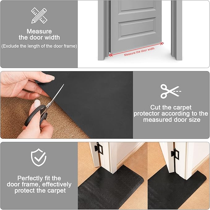 Uross Carpet Protector for Pets - 3.6FT Black Cat Carpet Protector for Doorway, Anti Scratch Under Door Cat Scratch Protector Mat
