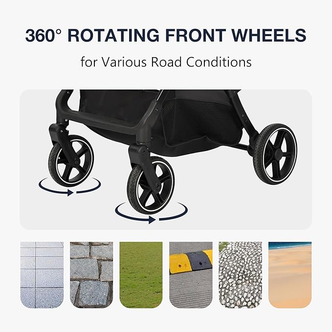 Pet Stroller for Medium Dogs Cats Up to 45 lbs, Waterproof Sunproof, One-Hand Foldable Dog Stroller Cart, Strollers for Dogs and Cat, Beige