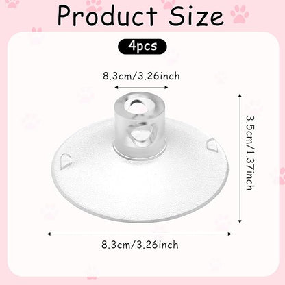 4 PCS Window Perch Suction Cup Large Replacement Clear PVC Sucker Pads Powerful Suction Cups for Cat Window Bed Seat Hammocks