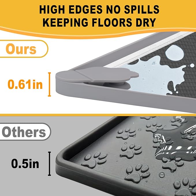 ELEGX Pee Pads Tray Silicone Dog Bedpan Tray, High Edge Puppy Pad Holder Tray for Easy to Clean and Spill Free Dog Bedpan Training Pad Tray with Fixing Buckle (24 INCH x 24 INCH)