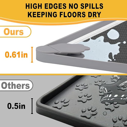 ELEGX Pee Pads Tray Silicone Dog Bedpan Tray, High Edge Puppy Pad Holder Tray for Easy to Clean and Spill Free Dog Bedpan Training Pad Tray with Fixing Buckle (24 INCH x 24 INCH)