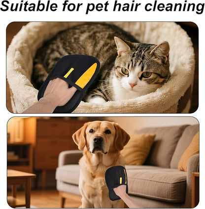 4pcs Pet Hair Remover Gloves & Cat Self Groomer Brush Set, Reusable Electrostatic Fur Removal Tool for Cats & Dogs Ideal for Furniture Carpets Couch Clothes and Grooming