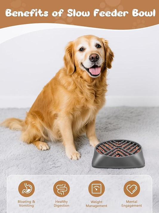 KASBAH Slow Feeder Dog Bowls Large Breed, 5 Cups Capacity for Wet & Dry Food, Puzzle Maze Bowl for Fast Eaters, Non-Slip Base, BPA Free, Helps Prevent Bloat and Aid Digestion