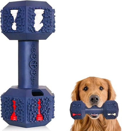 Dog Chew Toys for Aggressive Chewers Indestructible Dog Toys Tough Natural Rubber Dumbbell Toy for Small Medium Large Dogs Large Blue