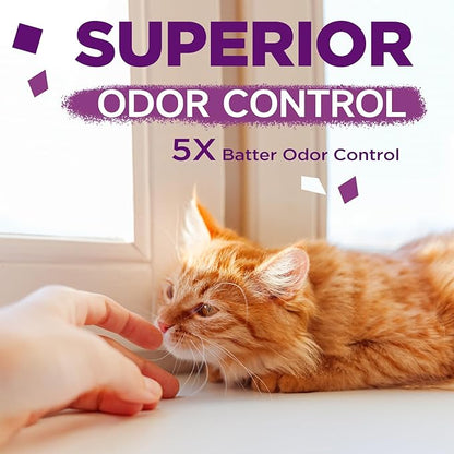Made4Pets Cat Litter Crystals Kitty Litter Odor Control Crystal Litter Non Clumping No scooping Low Dust, Low Tracking, Lightweight, Dehydrates Waste,Lavender– 13.2 lbs (4 x 3.3 lb Packs)