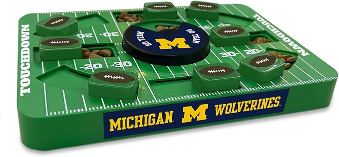 Pets First NCAA Michigan Large Puzzle Toy, Interactive Treat Toy for Dogs, Slow Feeding Toy, New Large Size