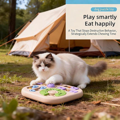 Interactive Cat Puzzle Toy & Treat Dispenser - Maze Slow Feeder for Small, Medium & Large Cats, Enrichment Toy for IQ Training, Reduces Bloating & Prevents Gulping (Light Pink)