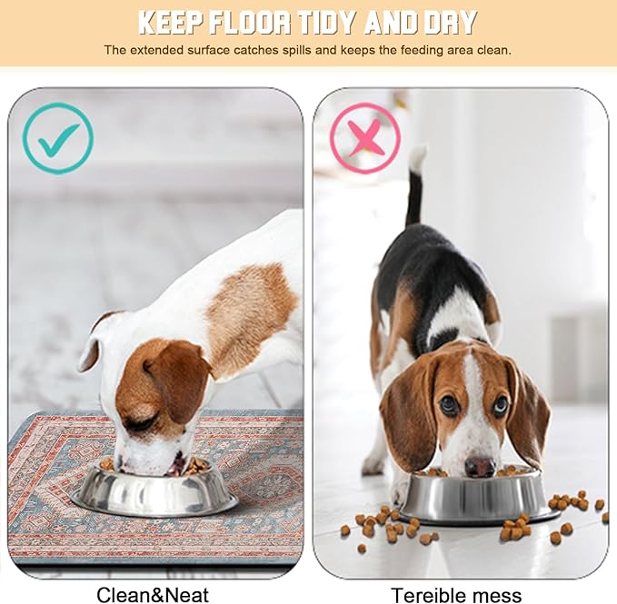 Dog Food Mat for Floors Waterproof Quick Dry Pet Placemat Cat Feeding Bowls Mats for Food and Water, Eco-Friendly Dog Accessories Diatomite Pets Supplies 12" X 20"