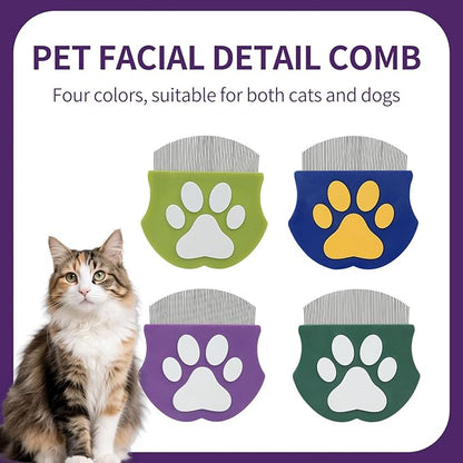Pet Detangling & Flea Comb for Dogs and Cats – Stainless Steel Fine Teeth Grooming Comb for Tangled Hair, Flea Removal, and Shedding Control – Ideal for Long & Short Haired Pets (Dark green)