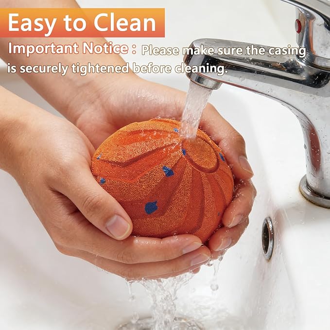 Smart Interactive Dog Toy, Automatic Moving, Bouncing and Rotating, E-TPU Material, IPX7 Waterproof Rating, Active Rolling Ball for Medium and Large Dogs-Orange