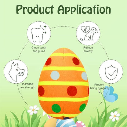 Rypet 3 Pack Easter Toys for Dogs Stuffed Dog Toys Egg Squeaker Plush Pet Toy Puppy Chew Toys Easter Gift for Small Medium Dogs