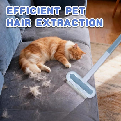 4 in 1 Pet Hair Remover - Washable & Reusable Long-Handle Tool, Gentle Removal for Dog/Cat Hair on Couch, Carpet, Furniture - Also Works for Window & Tile Cleaning (23.2inch)