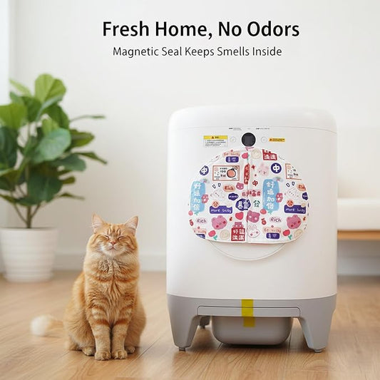 Curtain for Self Cleaning Cat Litter Box,Reduces Cat Litter Bounce, Stops Odors from The Litter Box Self Cleaning (Red)