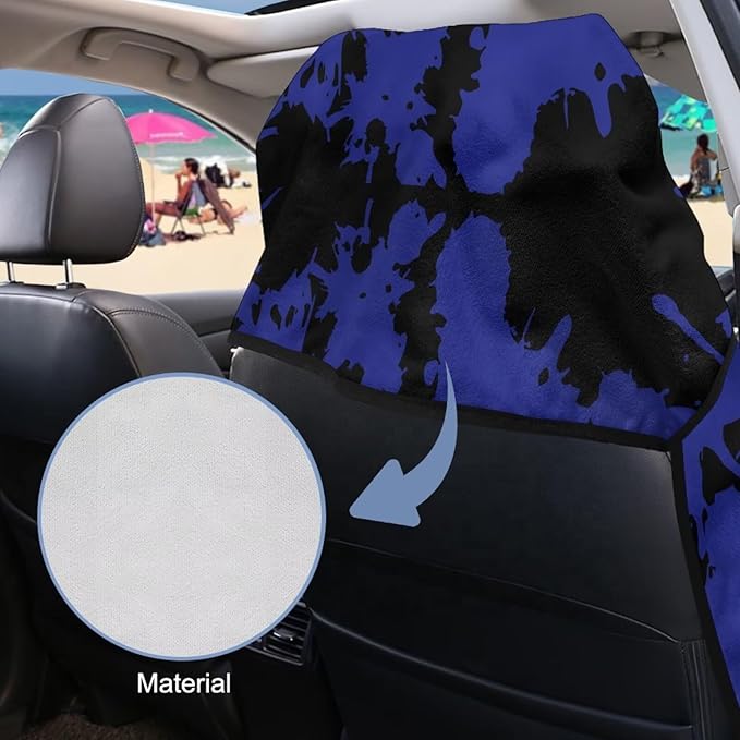 SEANATIVE Sports Towel Seat Covers for Cars - Quick-Dry Sweat Towels for Gym, Hiking & Beach with Anti-Scratch Design (Machine Washable, Universal Fit), Haiti Flag Pattern