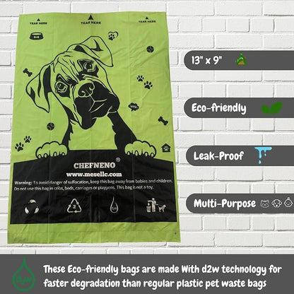 Doggy Poop Bags Biodegradable with Dispenser (1440 Bags) Eco-friendly Dog Waste Pickup Bags Landfill-friendly Refill Rolls Cat Waste Bags (Green, 72 Rolls, Unscented)