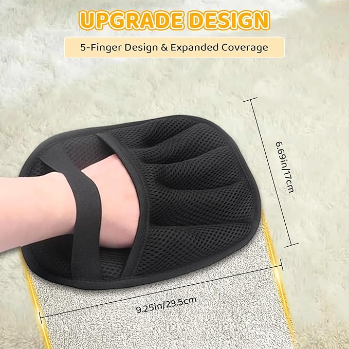 Pet Hair Removal Glove for Dogs & Cats, 2026 Newly Upgraded Five-Finger Electrostatic Pet Hair Gloves, Pet Hair Remover Tool for Clothing, Couch, Carpet, Car Seat（2 Pack Black）