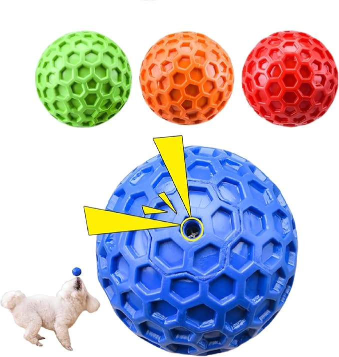 3pcs Small Interactive Dog Balls Chuck It Balls Indestructible Dog Toys for Aggressive Chewers 6.5cm/2.55in Diameter 3 Colors